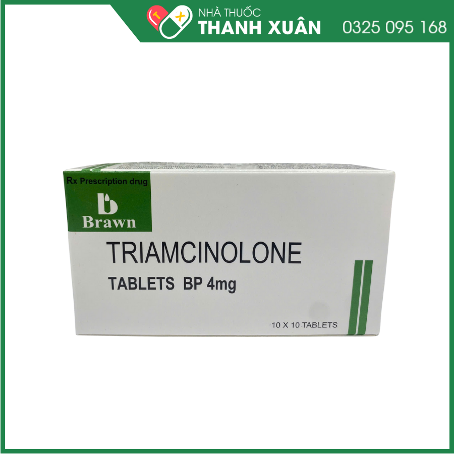 Triamcinolone Tablets BP 4mg điều trị viêm thấp khớp, chống dị ứng, các bệnh ngoài da